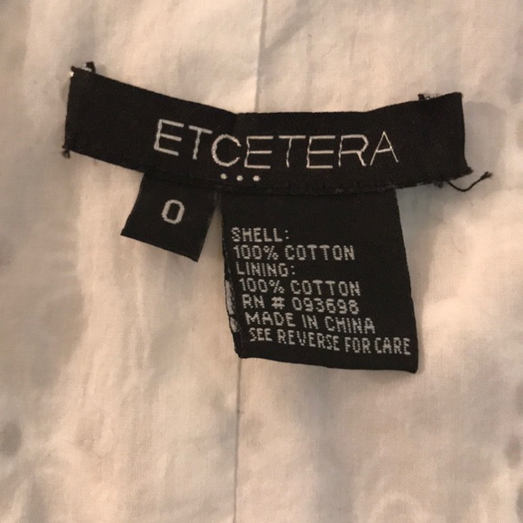 Etcetera White Sleeveless Eyelet Dress Size 0 - Picture 4 of 4